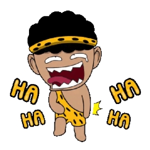 Animated Laughing Caveman GIF Sticker