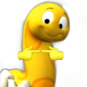 Smiling Yellow Worm PNG Sticker