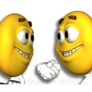 Smiling Emoji Handshake