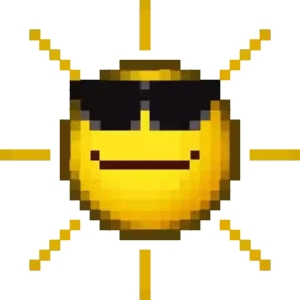 Cool Pixelated Sun Emoji