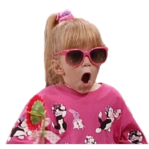 Surprised Girl in Pink PNG Sticker