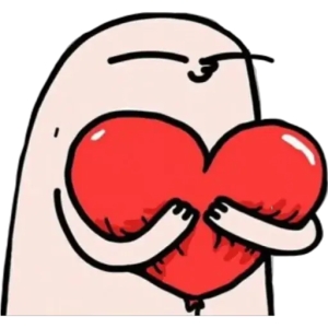 Cute Character Hugging Heart