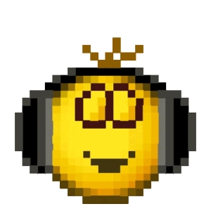 Pixelated Smiley with Headphones