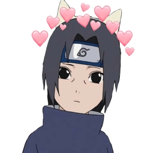 Anime Character with Heart Emojis