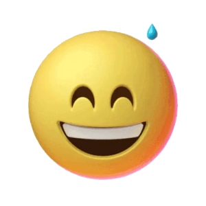Animated Smiling Emoji with Sweat GIF Sticker