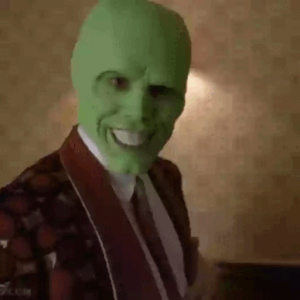 Green Masked Character Grinning