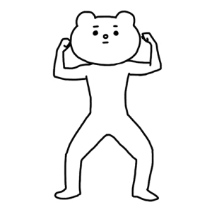 Flexing Bear Character