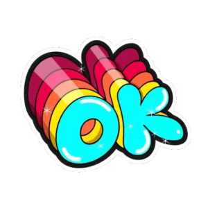 Colorful OK Text