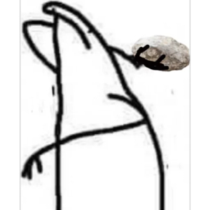 Funny Stick Figure with Rock