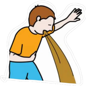 Cartoon Vomiting Reaction PNG Sticker