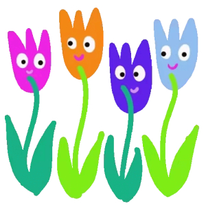 Cheerful Cartoon Flowers