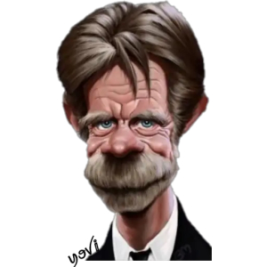 Caricature of a Man with Mustache PNG Sticker