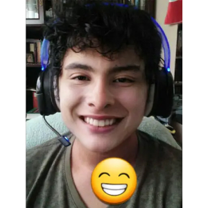 Smiling Gamer with Headset PNG Sticker