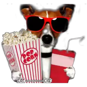 Cool Dog with Popcorn PNG Sticker