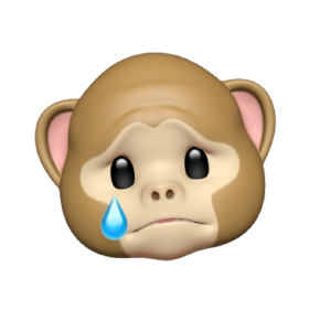 Sad Monkey Emoji PNG Sticker