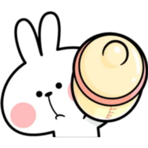 Cute Bunny with Ice Cream PNG Sticker