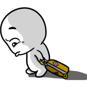 Sad Cartoon Character with Suitcase