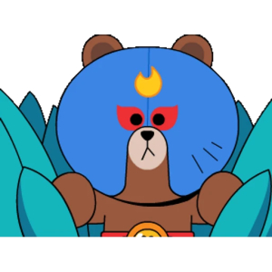 Masked Bear Hero PNG Sticker