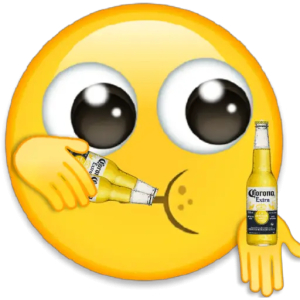 Emoji with Beer Bottles PNG Sticker