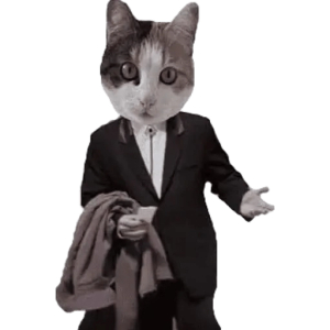 Confused Cat in Suit