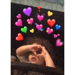 Heart Gesture with Colorful Hearts